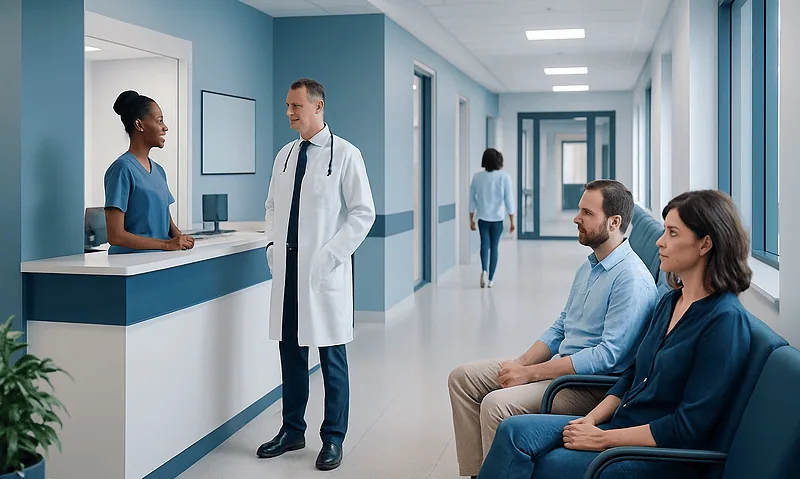Is It Safe to Eat Watermelon Seeds? Here Is What the Evidence Says 5 Hospital waiting area with patients and medical staff in a modern healthcare facility.