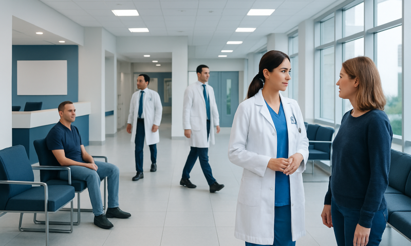 Foods Containing High Levels of Iron: What Your Results Mean and When to Act 9 Healthcare professionals and patients in a modern hospital waiting area.