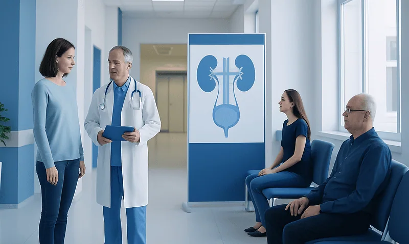High ph in urine: Common Causes, Warning Signs, and When to See a Doctor 2 Doctor consulting with female patient in urology clinic.