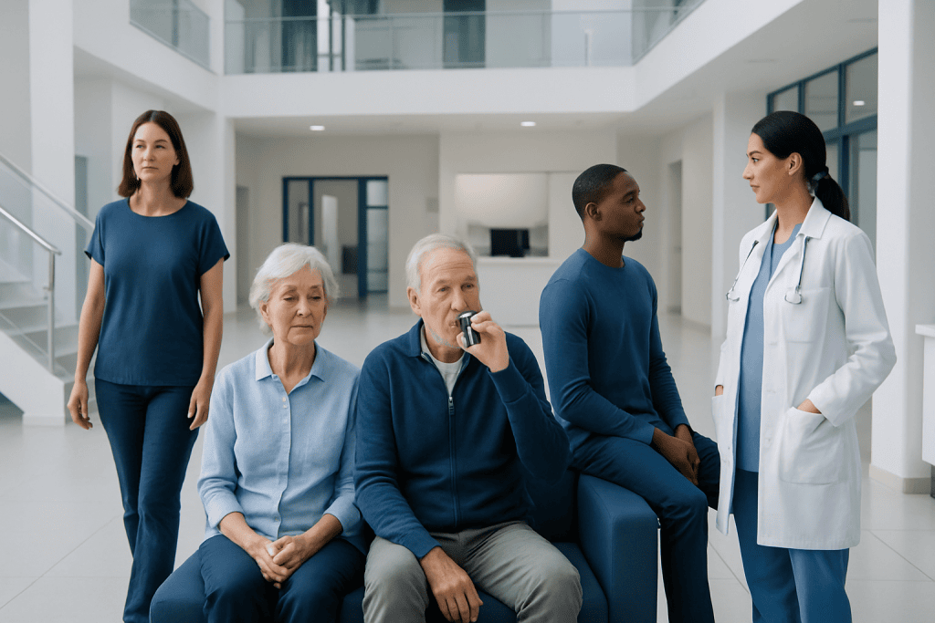 Home Remedies for COPD: What Works, What Does Not, and Safety Notes 1 Patients in a hospital waiting area with a healthcare professional.