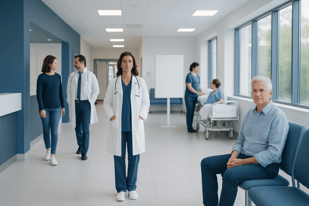 Imdur: A Complete Medical Overview 1 Healthcare professionals and patient in a modern hospital corridor.