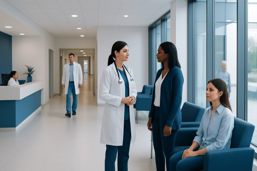 Intercourse Blood: What Patients Need to Know 1 Medical consultation at Acibadem Hospital with healthcare professionals and patient.