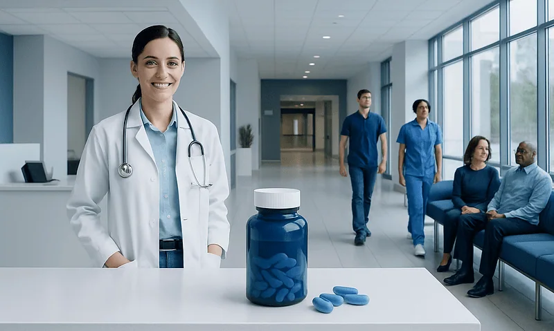 Iron Bisglycinate: A Complete Medical Overview 6 Healthcare professionals and a smiling doctor in a modern hospital corridor.