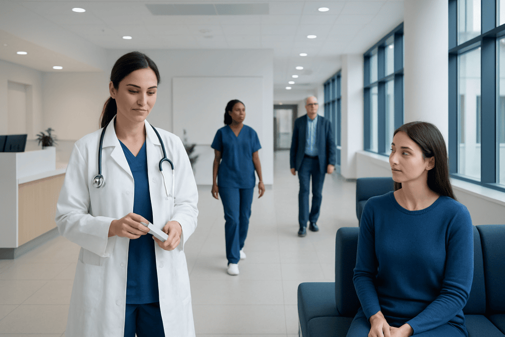 Ointment: A Complete Medical Overview 1 Healthcare professionals and patient in a modern hospital corridor.