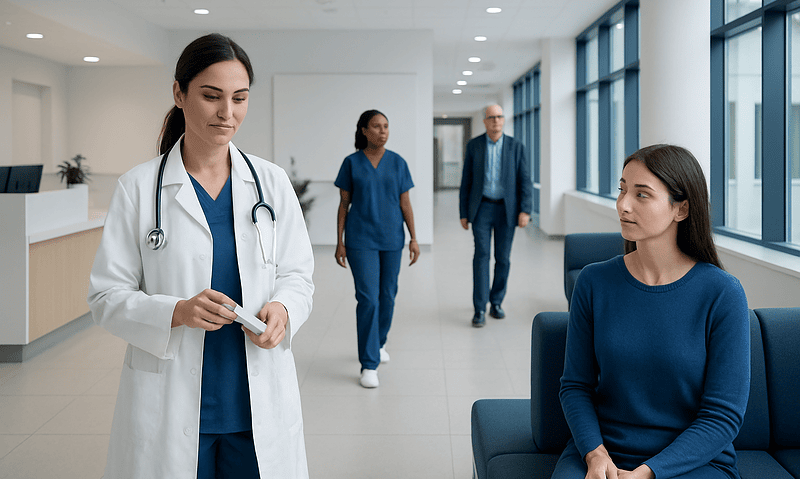 Ointment: A Complete Medical Overview 6 Healthcare professionals and patient in a modern hospital corridor.
