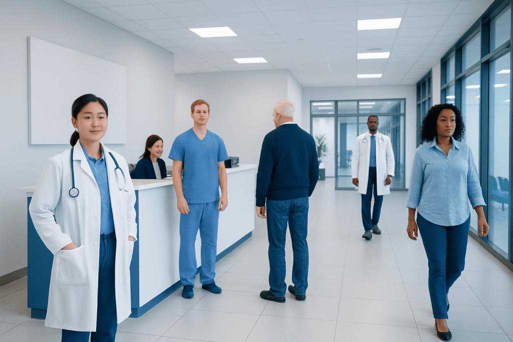 Centella Asiatica: What Patients Need to Know 1 Medical team and staff in a modern hospital corridor.