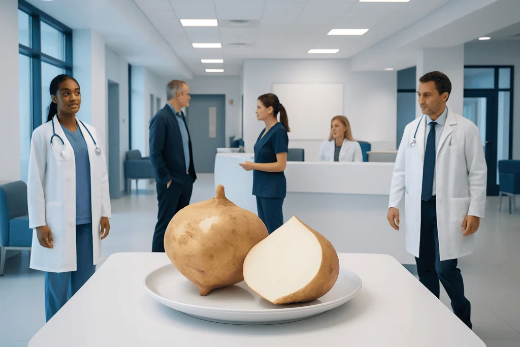 Jicama Fruit: A Complete Medical Overview 1 Medical professionals discuss jicama in a hospital setting.