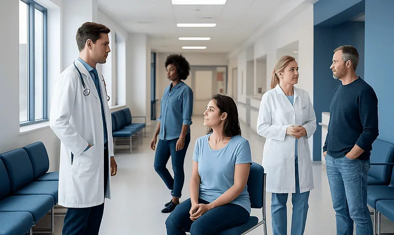 Suppositories for Vaginal: What Is Normal, What Is Not, and When to Seek Care 14 Doctor consulting with female patient in hospital corridor.