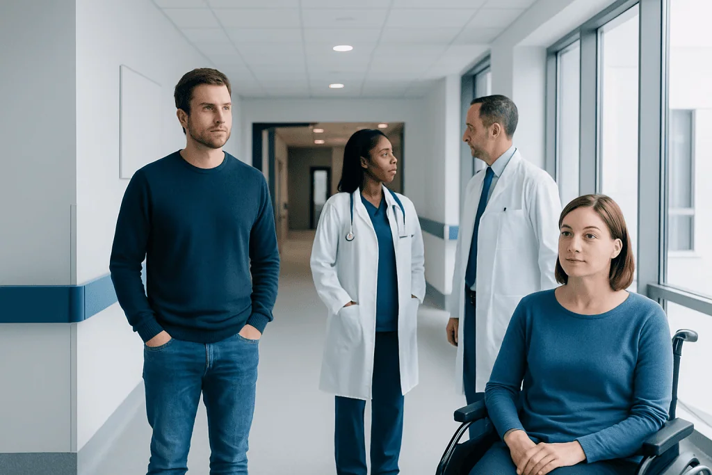 What Is Splitting Bpd? Causes, Explanations, and Next Steps 1 Medical team consulting with a patient in hospital corridor.