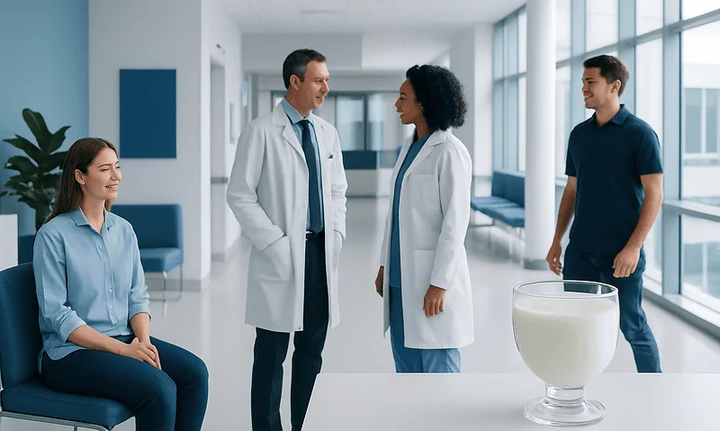 Kefir: A Complete Medical Overview 5 Medical team discussing patient care in hospital corridor.