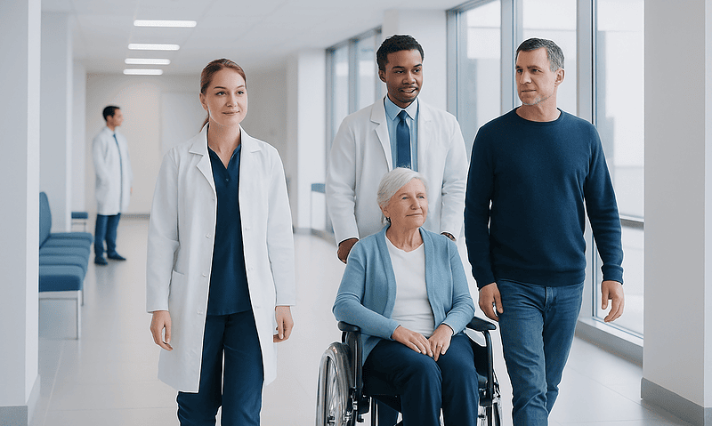 Lions Mane: A Complete Medical Overview 12 Healthcare professionals assisting a patient in a hospital corridor.