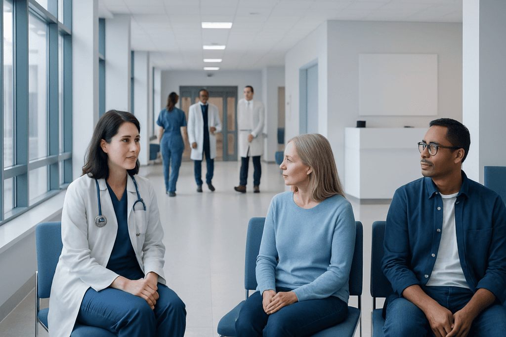 Lipids: A Complete Medical Overview 1 Medical consultation with healthcare professionals in a hospital corridor.