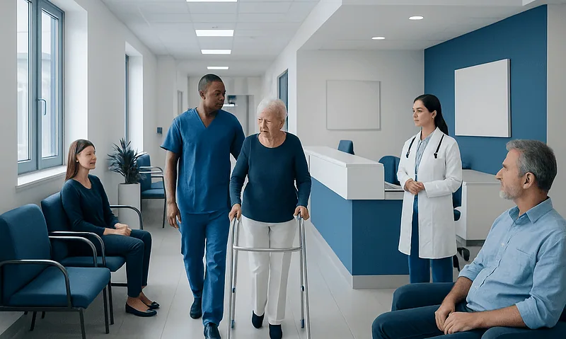 TIBC Blood Test: What Low and High Levels Mean — and What to Do Next 15 Healthcare professionals assisting elderly patient in hospital corridor.