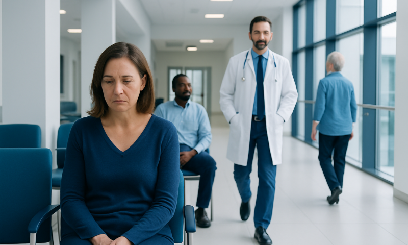 Low Blood Sugar: Normal Ranges, High and Low Results Explained 3 Patient waiting in a hospital corridor with medical staff nearby.
