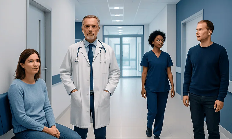 Lymphocytes Blood Test: What Low and High Levels Mean — and What to Do Next 18 Medical team with doctor and patients in hospital corridor.