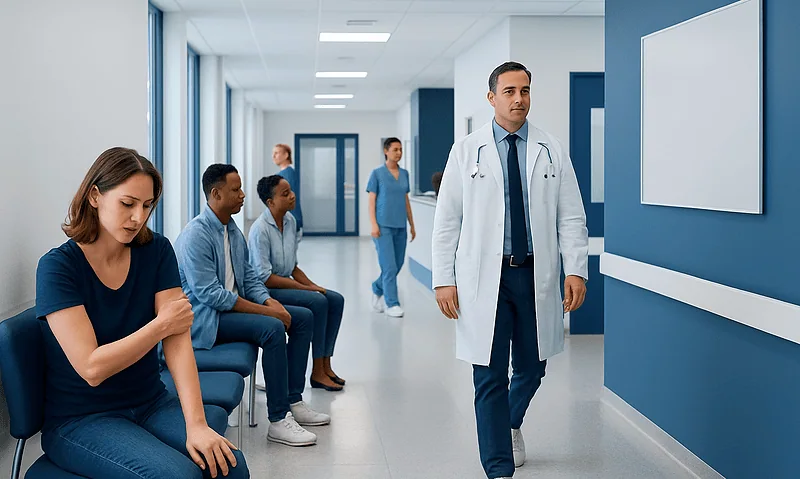 Mosquito Bites: What Patients Need to Know 8 Medical consultation room with patients and doctor at Acibadem Hospitals Group.