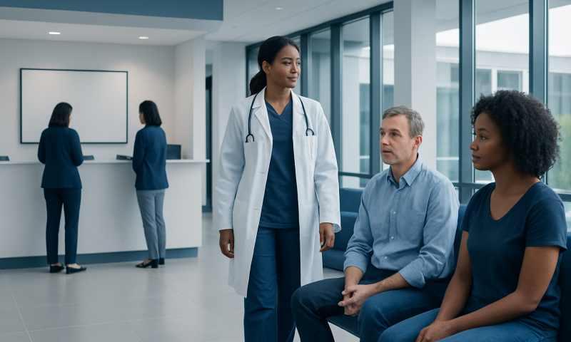 Neutrophils Blood Test: What Low and High Levels Mean — and What to Do Next 1 Doctor consulting with patients in a modern hospital lobby.