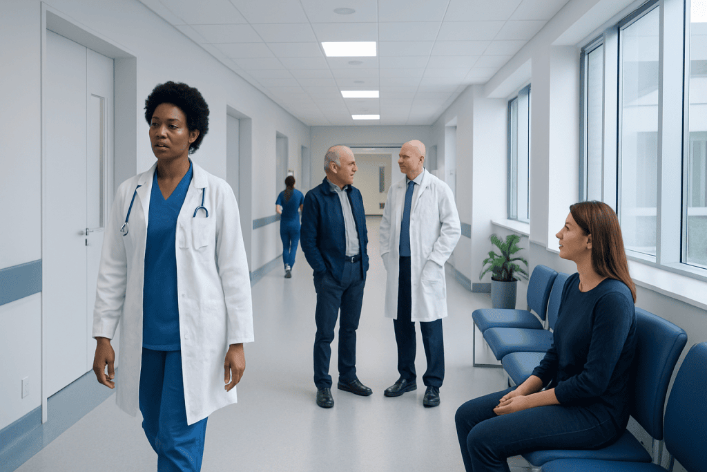 Nicardipine — Explained by Medical Evidence, Not Myths 1 Medical professionals and patient in hospital corridor at Acibadem Hospitals Group.