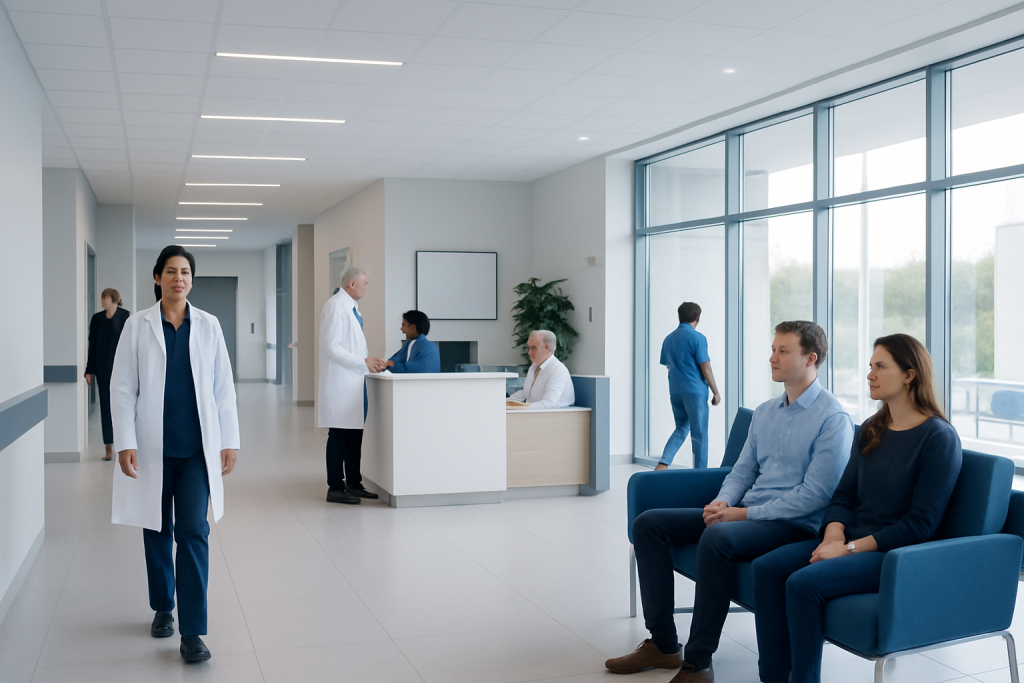 Pin Worms: An Evidence-Based Guide for Patients 1 Modern hospital waiting area with patients and medical staff.