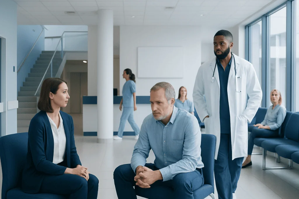 Psychotropic Medications: Uses, Dosage, and Side Effects — A Clinical Overview 1 Doctor consulting with patient in hospital waiting area.