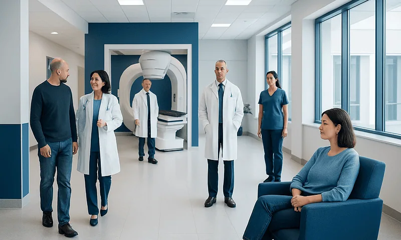 Radiation oncology: Common Causes, Warning Signs, and When to Worry 15 Medical team preparing for radiation therapy in a modern hospital setting.