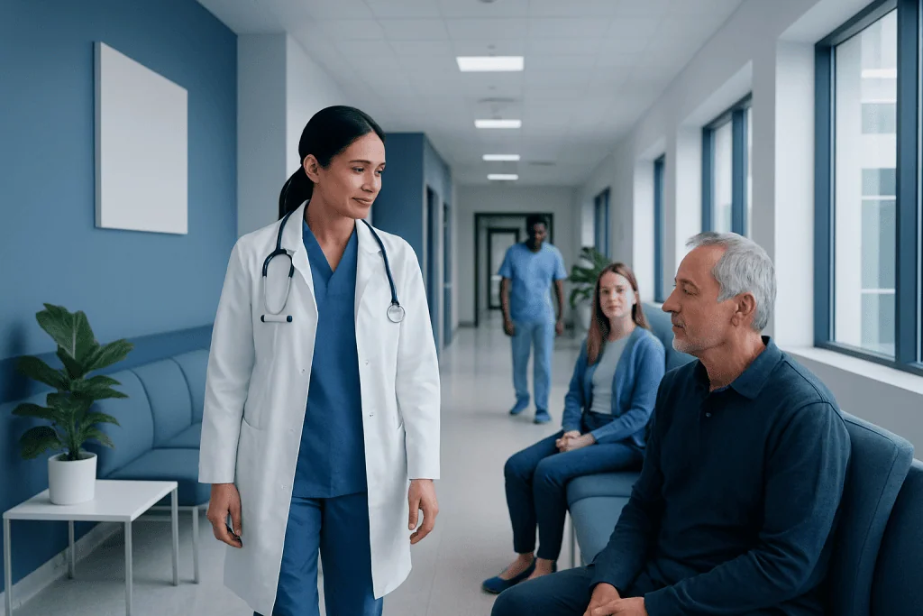 How to Increase Thrombocyte Count? Here Is What the Evidence Says 1 Doctor consulting with a patient in a hospital corridor.