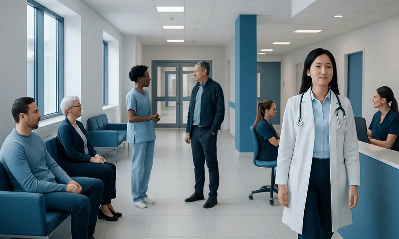 Royal Honey: What Patients Need to Know 9 Medical staff and patients in a modern hospital waiting area.