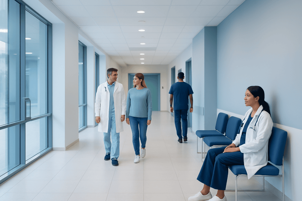 Salicylic Acid for Feet Warts — Explained by Medical Evidence, Not Myths 1 Medical professionals and patient in hospital corridor at Acibadem Hospitals Group.