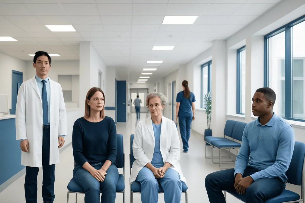 Scarring of Tissue: A Complete Medical Overview 1 Medical team waiting in a hospital corridor for patient consultation.
