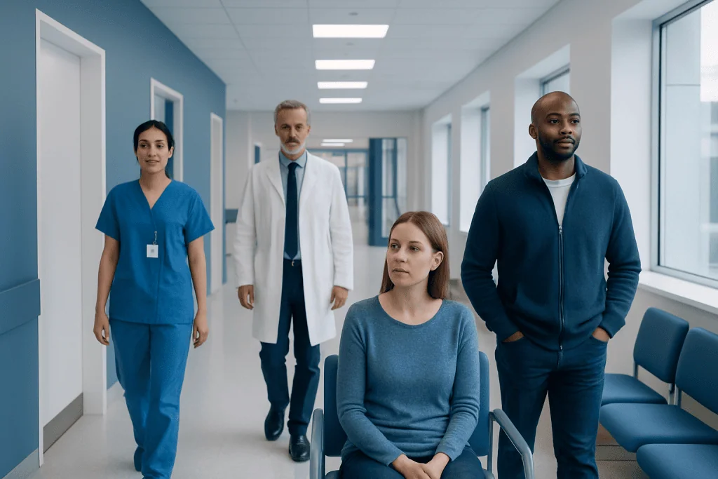Smegma: A Complete Medical Overview 1 Medical team walking in hospital corridor with patient in wheelchair.