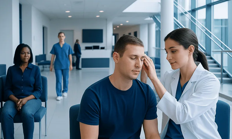 Medical consultation at Acibadem Hospital with healthcare professionals.