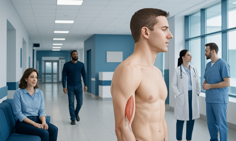 Medical consultation with a focus on shoulder muscles at Acibadem Hospital.