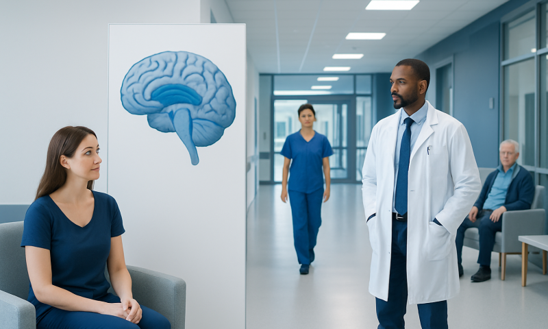 Medical consultation about brain health with a focus on the corpus callosum.