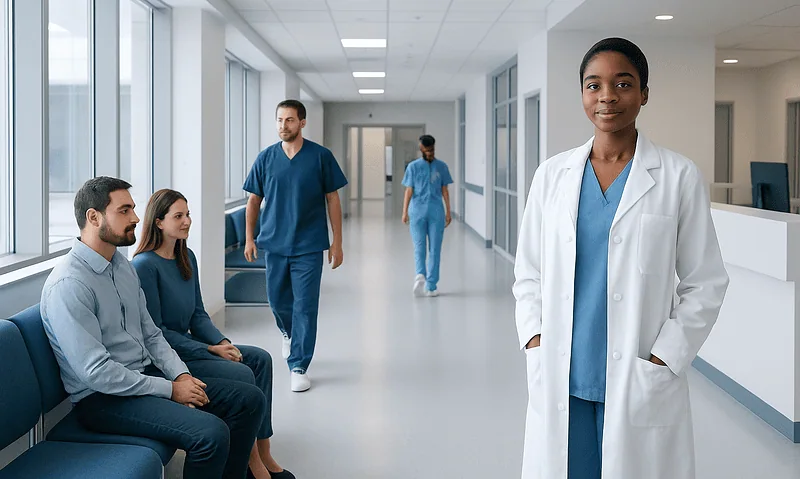 How Many Calories Does Sex Burn? Here Is What the Evidence Says 14 Healthcare professionals in a hospital corridor with a nurse in the foreground.