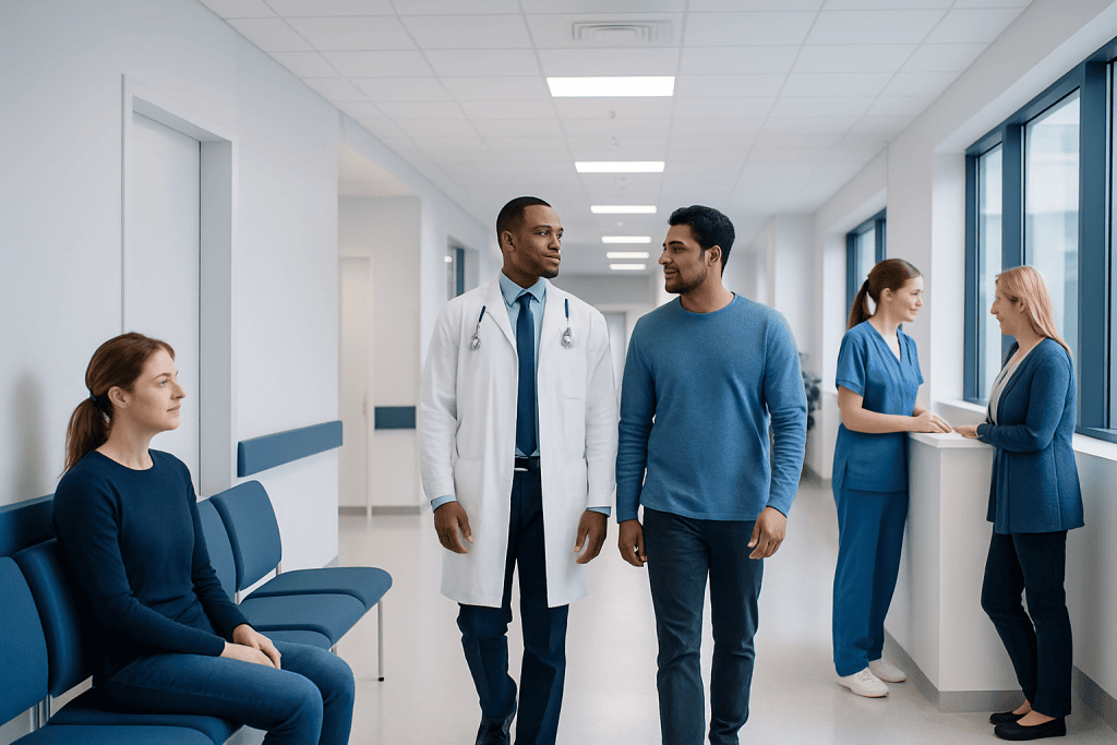 How to Make Yourself Throw Up? Here Is What the Evidence Says 1 Medical professionals and patients in a hospital corridor.