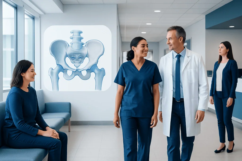 Ilium — Explained by Medical Evidence, Not Myths 1 Medical team discussing hip anatomy in a hospital setting.