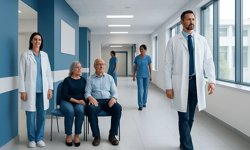 Nail Matrix — Explained by Medical Evidence, Not Myths 4 Medical team and patients in a hospital corridor at Acibadem Hospitals Group.