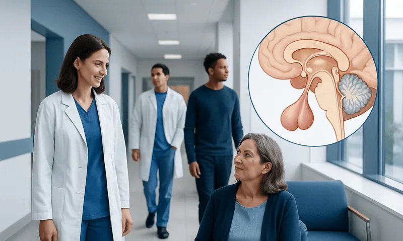 Medical consultation about pituitary gland health with healthcare professionals.