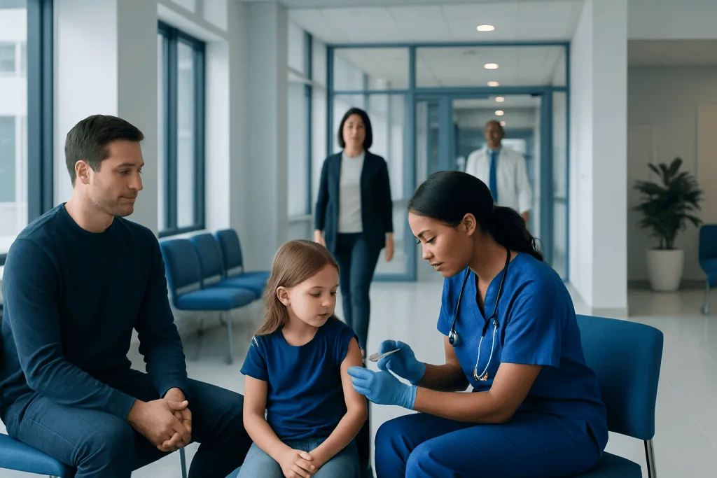 Prevnar Vaccine: A Complete Medical Overview 1 Child receiving vaccination at Acibadem Hospital in a clinical setting.