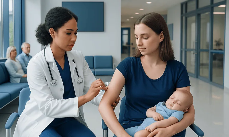 Pediatric vaccination consultation at Acibadem Hospital.