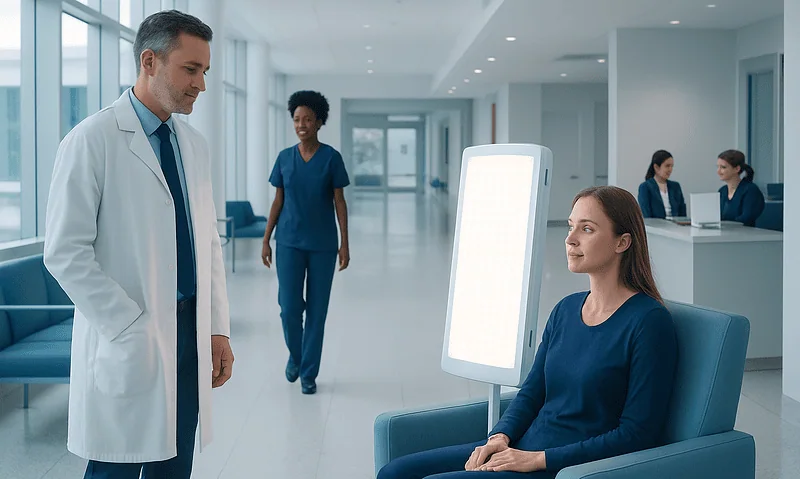 Therapy Light Therapy: Symptoms, Causes, and Treatment Options 1 Patient undergoing light therapy in a modern hospital setting.