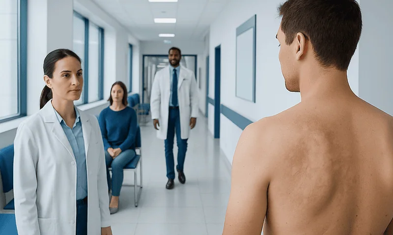 Patient consultation at Acibadem Hospital with medical staff and doctor.