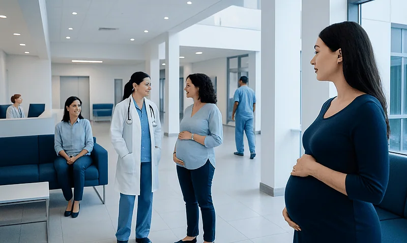 Castor Oil and Pregnancy Induction: A Complete Clinical Guide for Patients 12 Pregnant woman consulting with healthcare professionals at hospital.