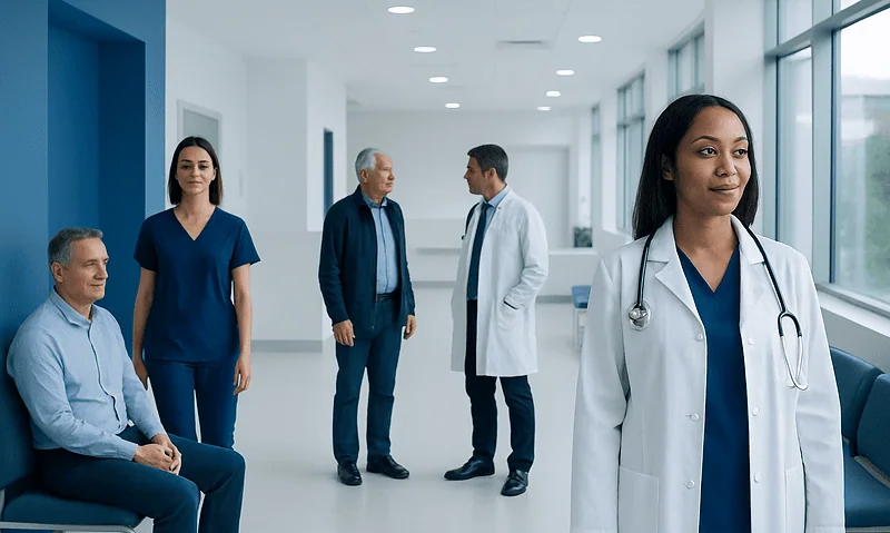 Troponin Blood Test: What Low and High Levels Mean — and What to Do Next 11 Medical team in hospital corridor with doctor and patients.