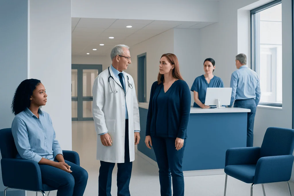 Valerian Root Side Effects: Uses, Dosage, and Side Effects — A Clinical Overview 1 Medical consultation in a hospital with doctor and patients.