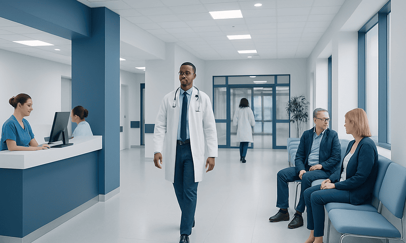 White Tea: What Patients Need to Know 7 Medical professionals and patients in a modern hospital waiting area.