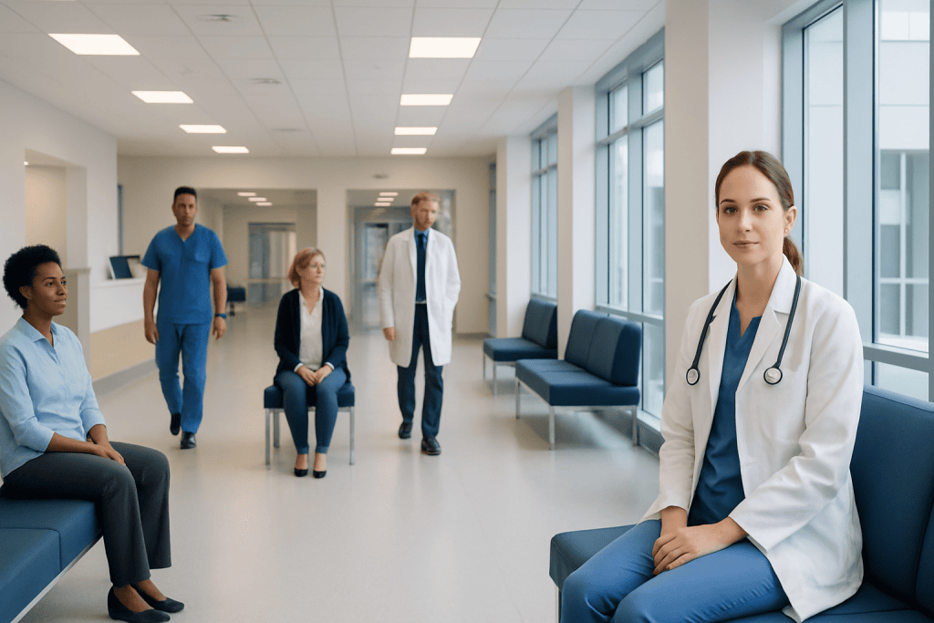 Best Low Carb Snacks for Weight Loss: What Patients Need to Know 1 Medical team in hospital corridor with doctor and patients.