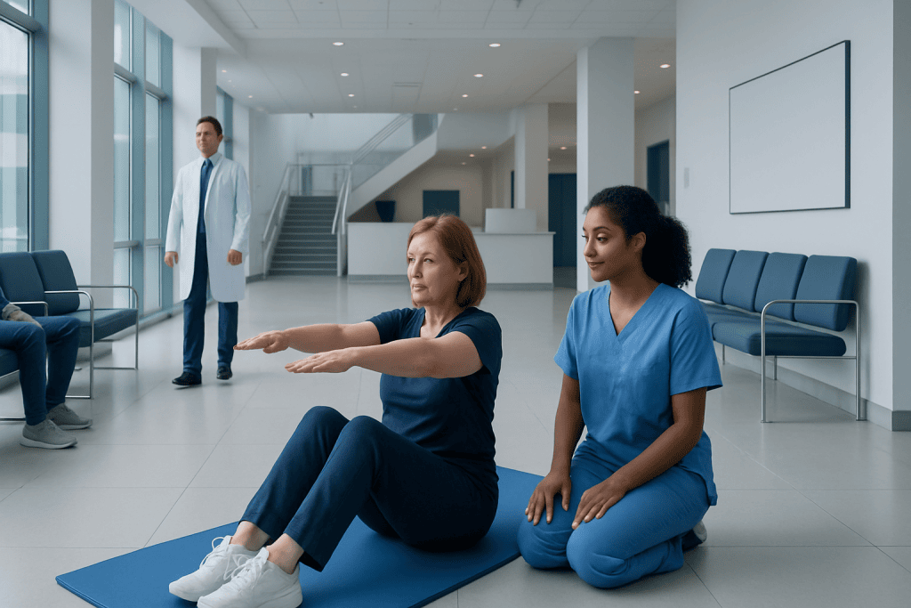Best Exercises for Brain Health: What Actually Helps? 1 Physical therapy session at Acibadem Hospital for brain health improvement.