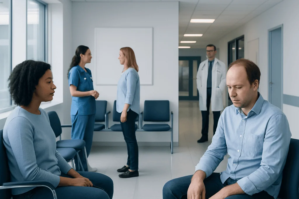 What Are the Causes of Hair Thinning? A Doctor-Reviewed Answer 1 Doctor consulting with patient in a hospital corridor.