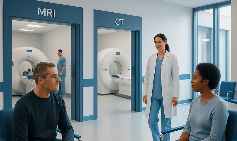 Patients waiting for MRI and CT scans at Acibadem Hospitals Group.
